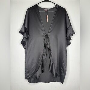 NWT Victoria's Secret Black Satin Kimono